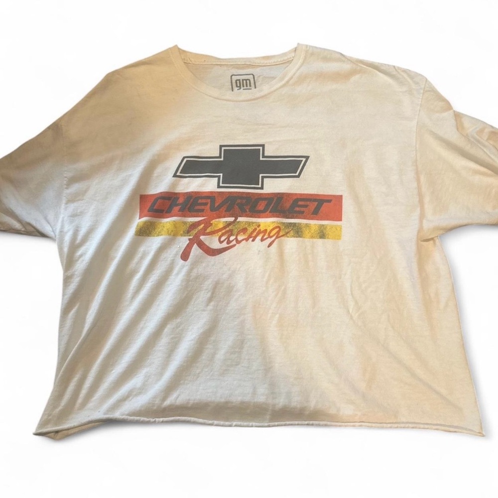 white vintage Chevrolet Racing tee